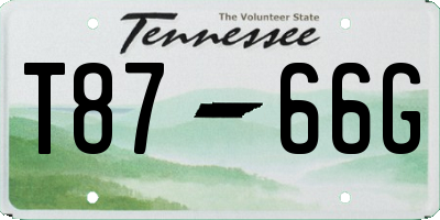 TN license plate T8766G