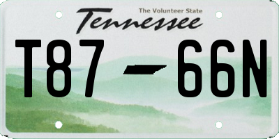 TN license plate T8766N