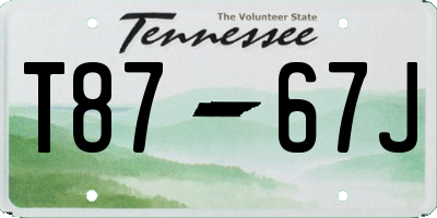 TN license plate T8767J