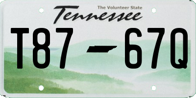 TN license plate T8767Q