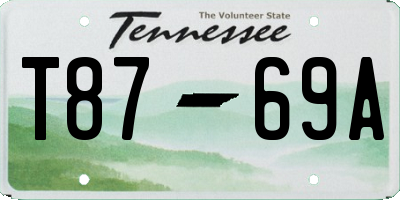 TN license plate T8769A
