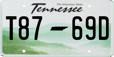 TN license plate T8769D