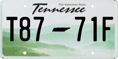 TN license plate T8771F