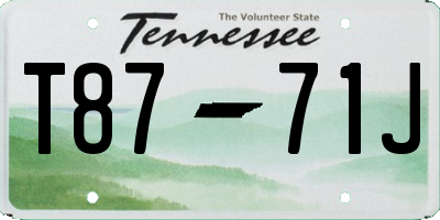 TN license plate T8771J