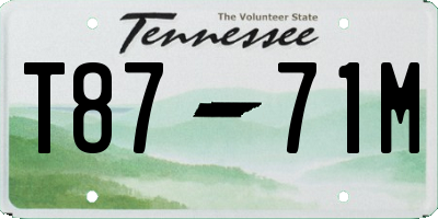 TN license plate T8771M