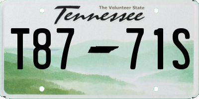 TN license plate T8771S