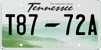 TN license plate T8772A