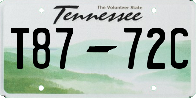 TN license plate T8772C