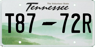 TN license plate T8772R