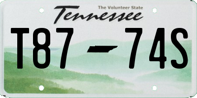 TN license plate T8774S