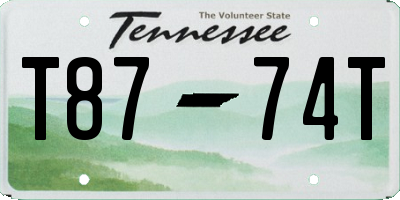 TN license plate T8774T