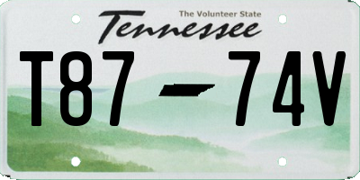 TN license plate T8774V