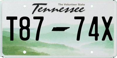 TN license plate T8774X