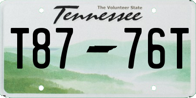 TN license plate T8776T