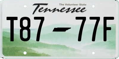 TN license plate T8777F