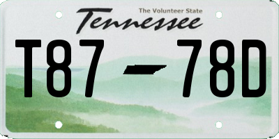 TN license plate T8778D