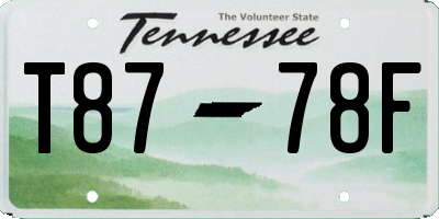 TN license plate T8778F