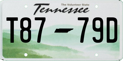 TN license plate T8779D