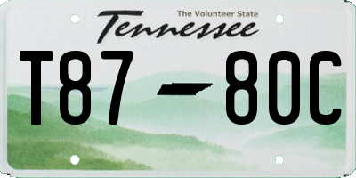 TN license plate T8780C