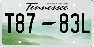 TN license plate T8783L