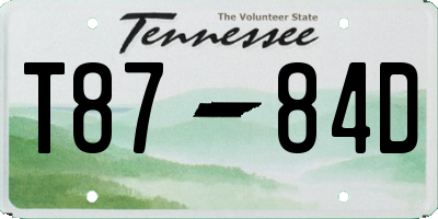 TN license plate T8784D
