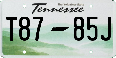 TN license plate T8785J