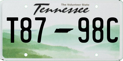 TN license plate T8798C