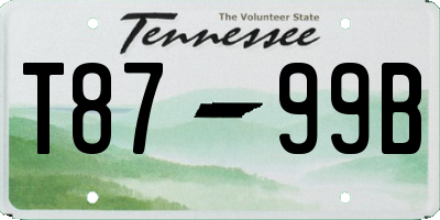 TN license plate T8799B