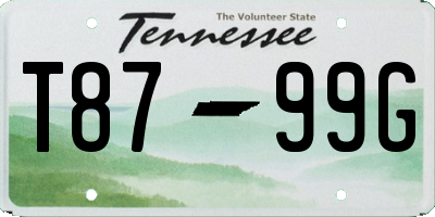 TN license plate T8799G