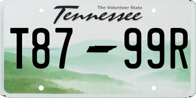 TN license plate T8799R