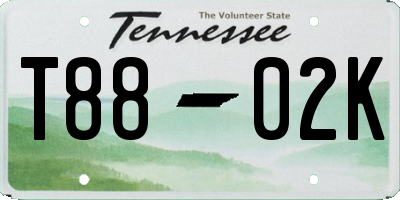 TN license plate T8802K