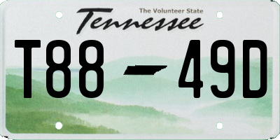 TN license plate T8849D