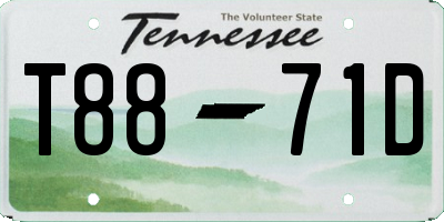 TN license plate T8871D