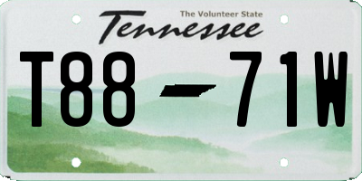 TN license plate T8871W