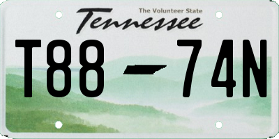 TN license plate T8874N