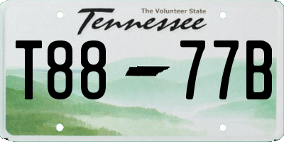 TN license plate T8877B