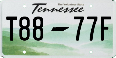 TN license plate T8877F