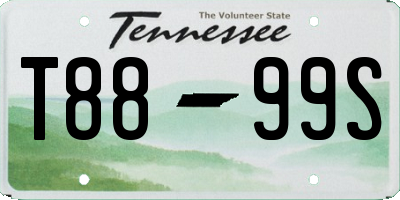 TN license plate T8899S