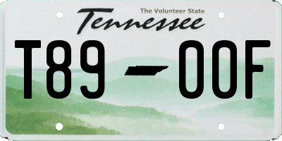TN license plate T8900F