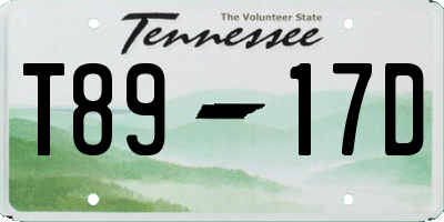TN license plate T8917D