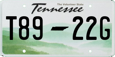 TN license plate T8922G