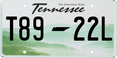 TN license plate T8922L
