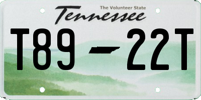 TN license plate T8922T
