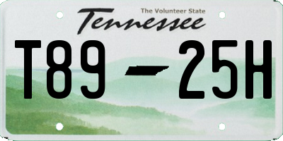 TN license plate T8925H