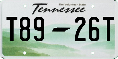 TN license plate T8926T