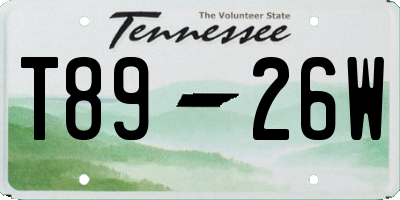 TN license plate T8926W