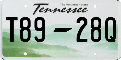 TN license plate T8928Q