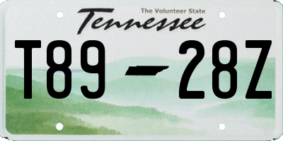 TN license plate T8928Z