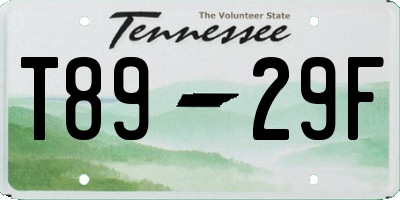 TN license plate T8929F