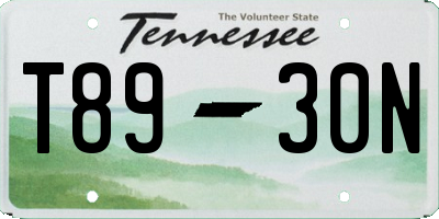 TN license plate T8930N